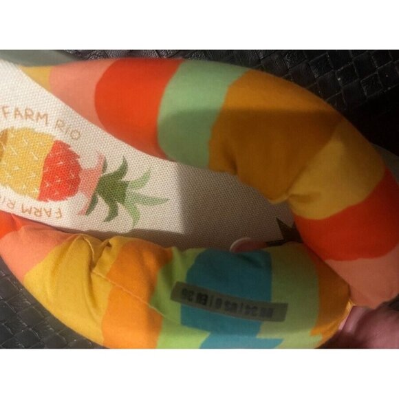 Farm Rio Puffy Rainbow Pineapple Flip Flop Sandals Slides Women US 6 EU 36 New - Picture 3 of 3